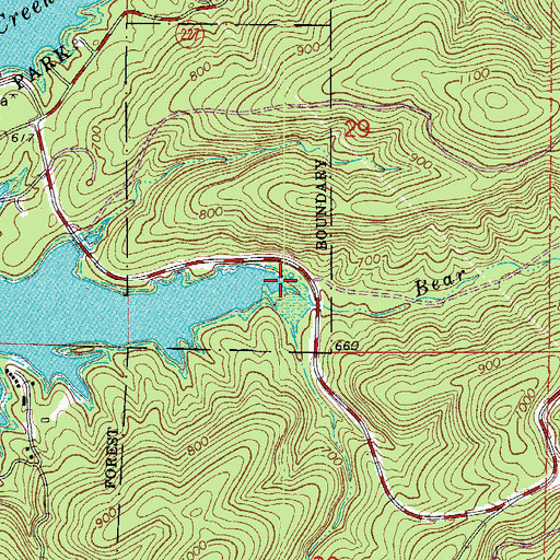Topographic Map of Bear Creek, AR