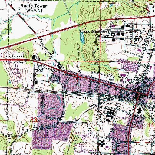 Topographic Map of Newton Church of Christ, MS