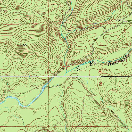 Topographic Map of Bear Creek, AR