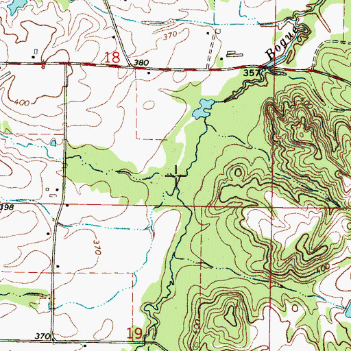 Topographic Map of Simmons Branch, MS