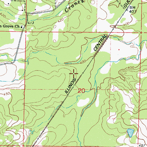 Topographic Map of Volcan (historical), MS