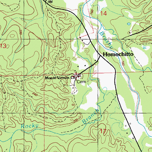 Topographic Map of Mount Vernon Church, MS