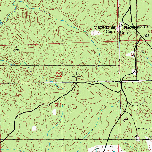 Topographic Map of Macedonia Cemetery, MS