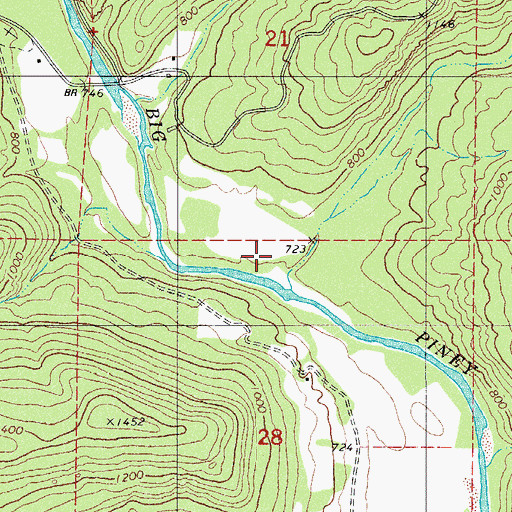 Topographic Map of Bear Creek, AR