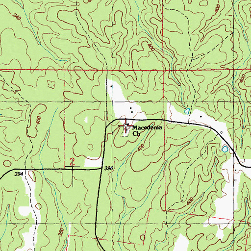Topographic Map of Macedonia Church, MS