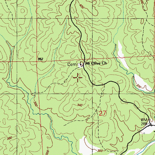 Topographic Map of Mount Olive Cemetery, MS
