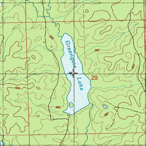 Topographic Map of Greengate Lake, MS
