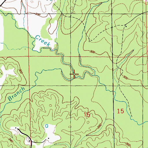 Topographic Map of Purlon Branch, MS