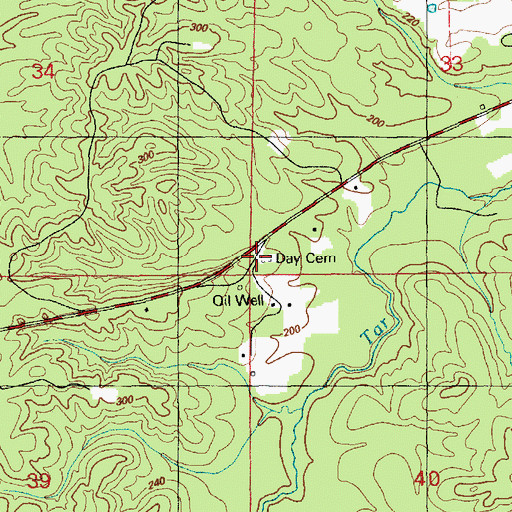 Topographic Map of Day Cemetery, MS