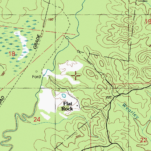 Topographic Map of Flat Rock, MS
