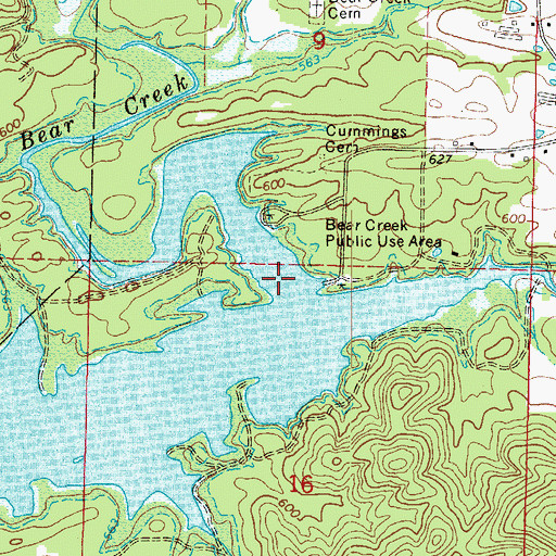 Topographic Map of Bear Creek, AR