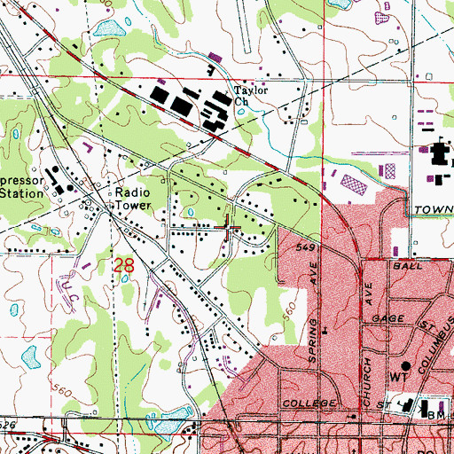 Topographic Map of First United Pentecostal Church, MS