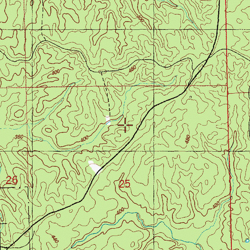 Topographic Map of Bonus Oil Field, MS