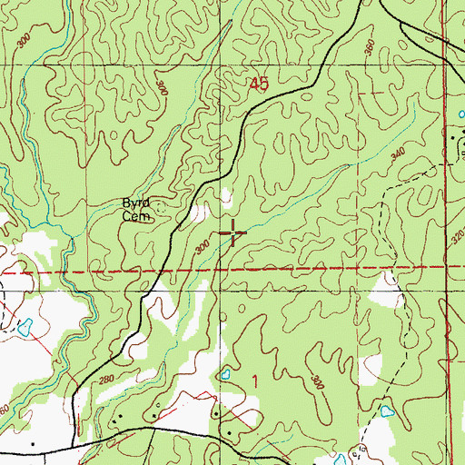 Topographic Map of Byrd Oil Field, MS