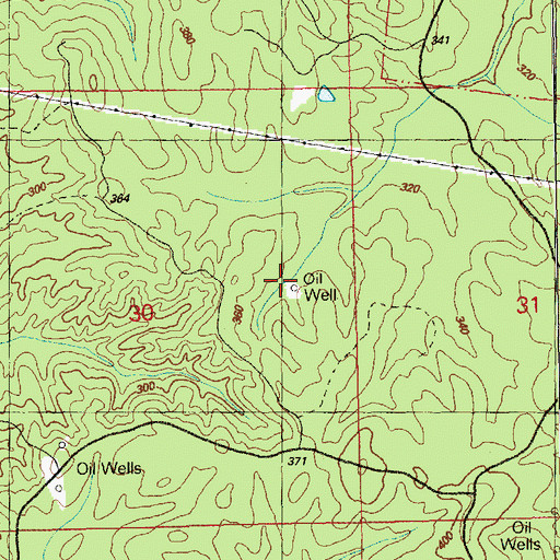 Topographic Map of East Roxie Oil Field, MS