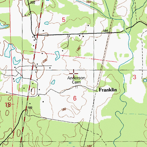 Topographic Map of Franklin Oil Field, MS