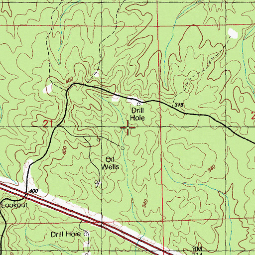 Topographic Map of Kirby Oil Field, MS