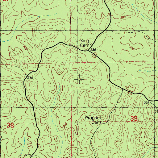 Topographic Map of Morgan Creek Oil Field, MS