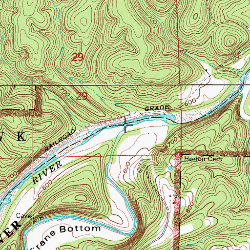 Topographic Map of Bear Creek, AR