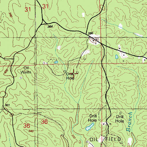 Topographic Map of Providence Oil Field, MS