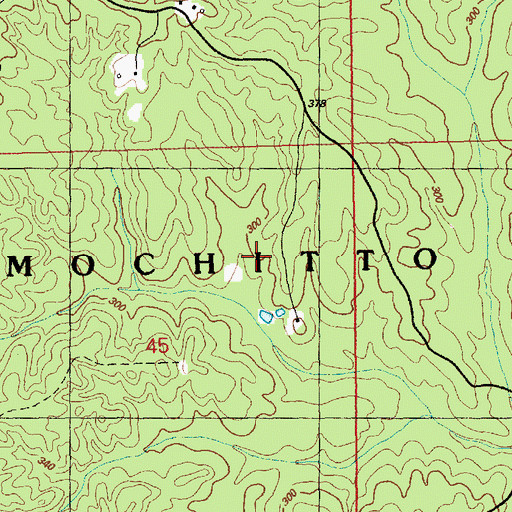 Topographic Map of Tallys Creek Oil Field, MS