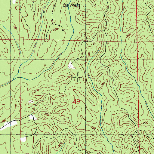 Topographic Map of Ziegler Creek Oil Field, MS