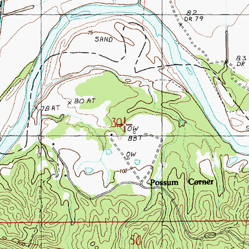 Topographic Map of Commencement Oil Field, MS