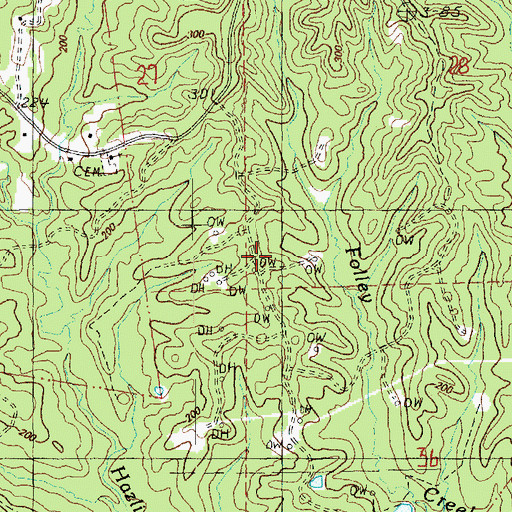 Topographic Map of Hazlit Creek Oil Field, MS