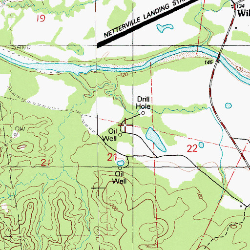 Topographic Map of Kings Branch Oil Field, MS