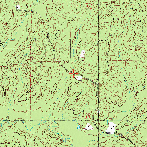 Topographic Map of Pine Creek Oil Field, MS