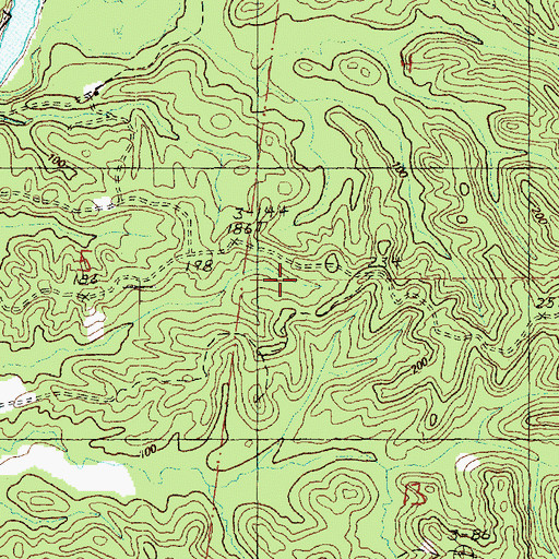 Topographic Map of Possum Corner Oil Field, MS