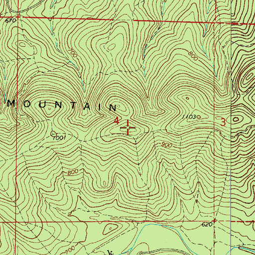 Topographic Map of Bear Creek Mountain, AR