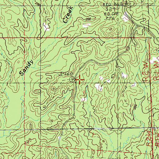 Topographic Map of Sandy Creek Oil Field, MS