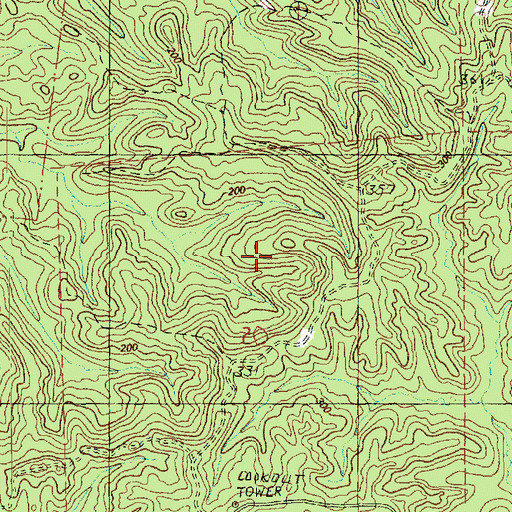 Topographic Map of South Possum Corner Oil Field, MS