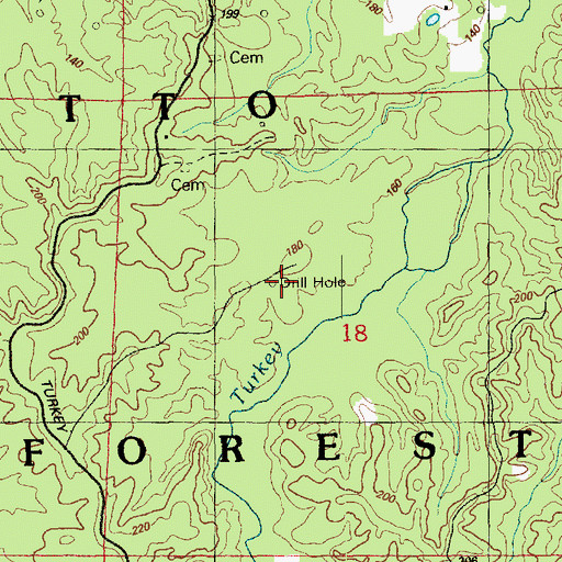 Topographic Map of Turkey Creek Oil Field, MS
