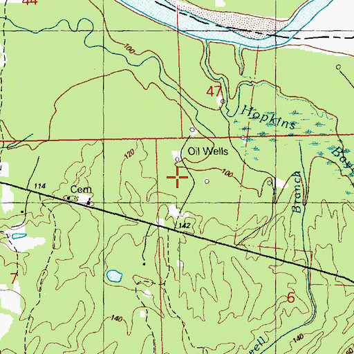 Topographic Map of West Ireland Oil Field, MS
