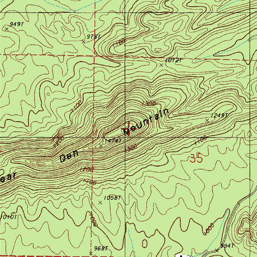 Topographic Map of Bear Den Mountain, AR