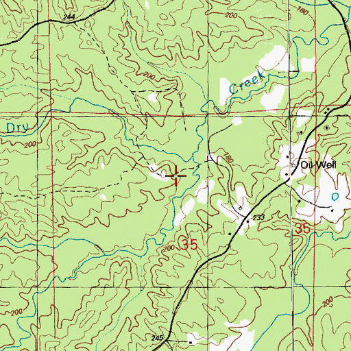 Topographic Map of South Day Creek Oil Field, MS