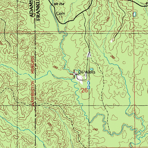 Topographic Map of Leesdale Tower Oil Field, MS