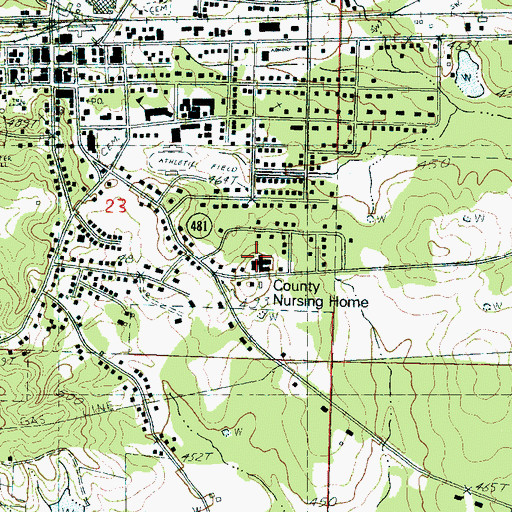 Topographic Map of Scott County Nursing Home, MS