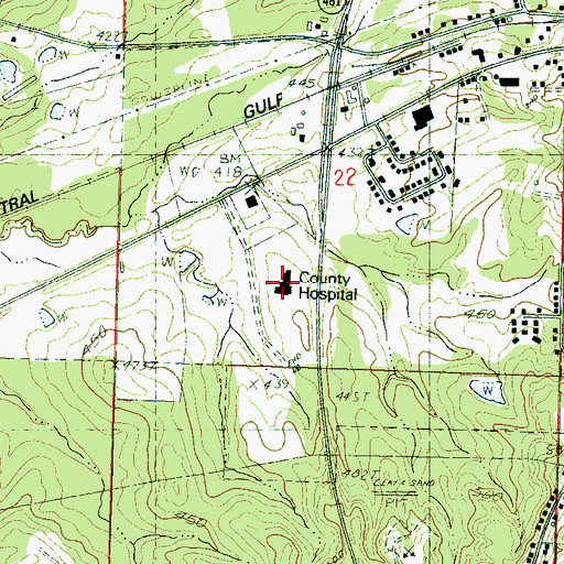 Topographic Map of Scott Regional Hospital, MS