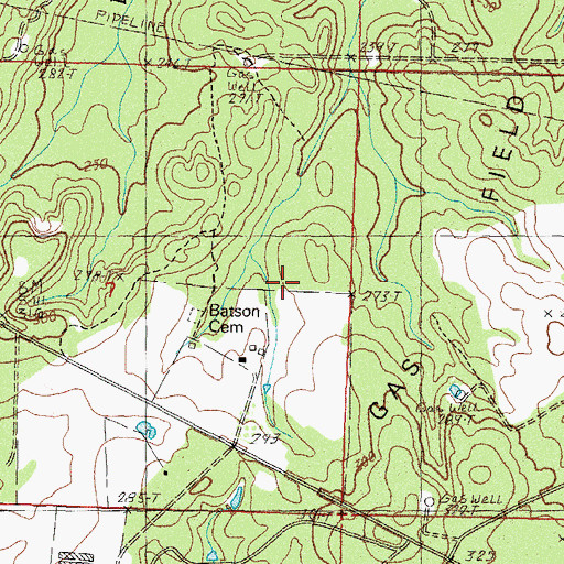 Topographic Map of Maxie Gas Field, MS