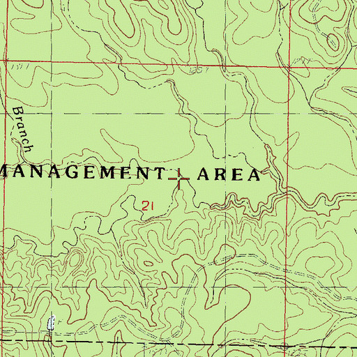 Topographic Map of Indian Turner Branch, MS