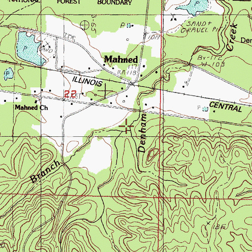 Topographic Map of Miles Branch, MS
