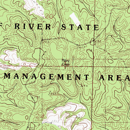 Topographic Map of Riley Cemetery, MS