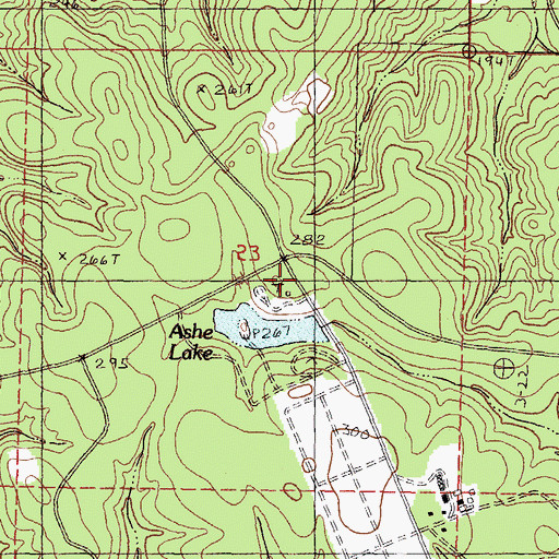 Topographic Map of Ashe Lake Picnic Area, MS