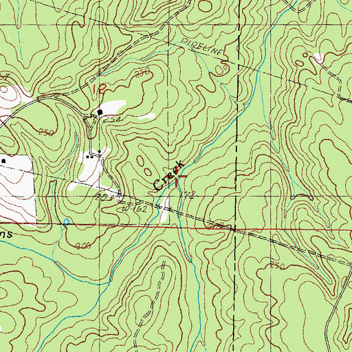 Topographic Map of Nelson Creek, MS