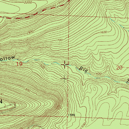 Topographic Map of Bear Hollow, AR