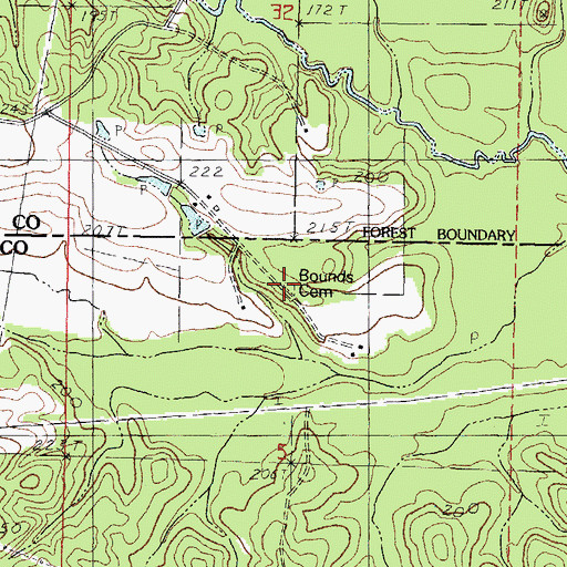 Topographic Map of Bounds Cemetery, MS