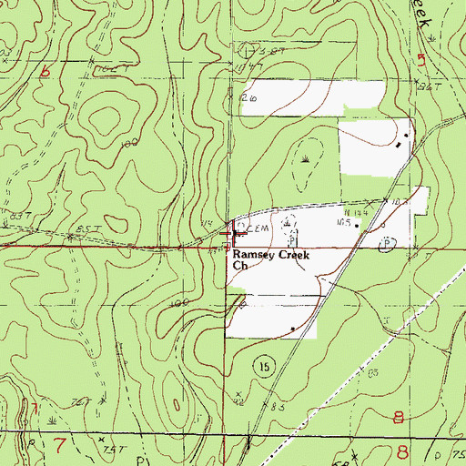 Topographic Map of Ramsey Creek Church, MS